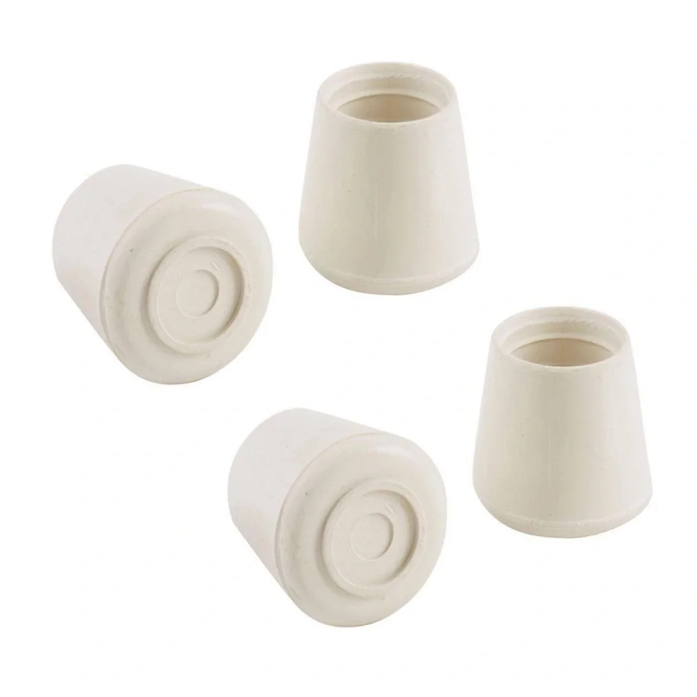 4 Pack White Rubber Furniture Leg Tips